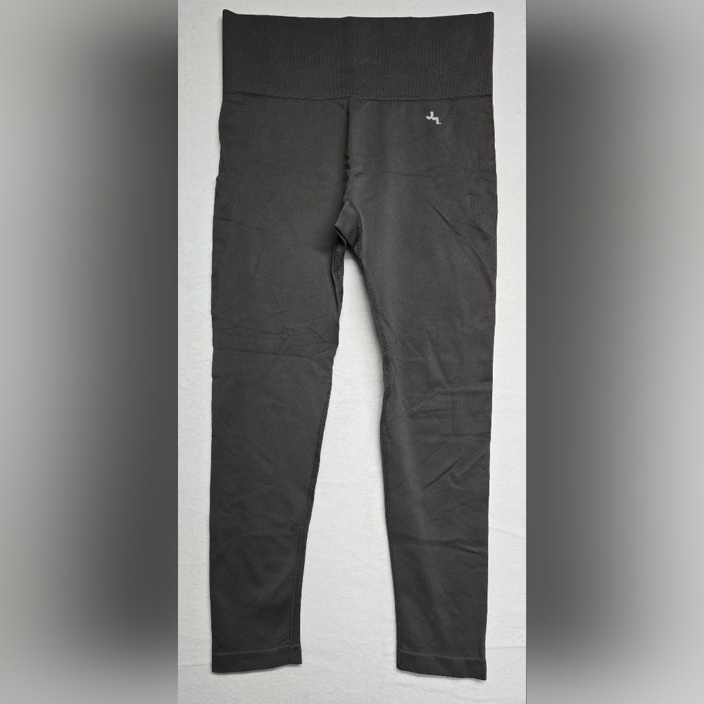 JoyLab M Grey Leggings Wide Ribbed Waistband Athletic Activewear Work Out